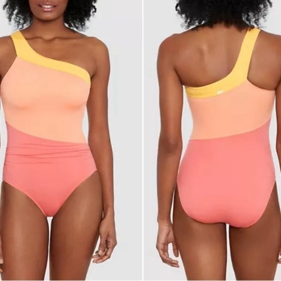 Freely Colorblock One Shoulder One Piece Swimsuit Size M - Picture 1 of 8
